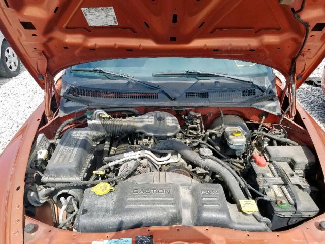 1B7GL22X0YS678338 - 2000 DODGE DAKOTA ORANGE photo 7