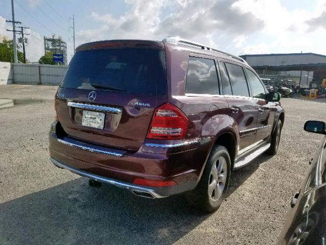 4JGBF7BE8AA571817 - 2010 MERCEDES-BENZ GL 450 4MA PURPLE photo 4