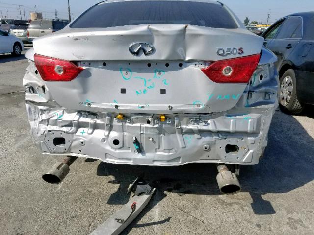 JN1BV7AP1EM680721 - 2014 INFINITI Q50 BASE SILVER photo 9