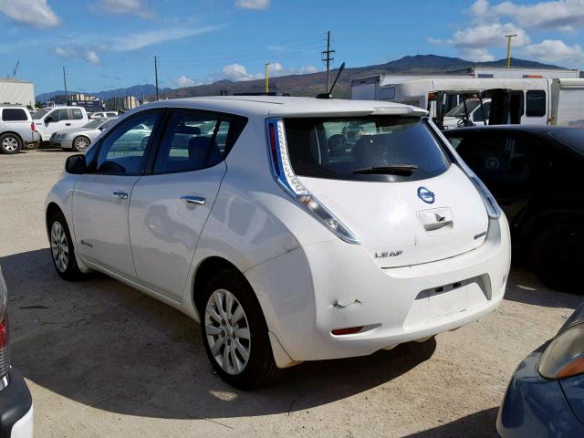 1N4AZ0CP1DC424705 - 2013 NISSAN LEAF S WHITE photo 3