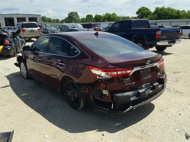 4T1BD1EBXEU026582 - 2014 TOYOTA AVALON HYB BURGUNDY photo 3