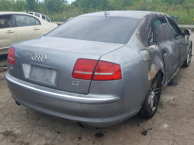 WAURVAFA6AN007518 - 2010 AUDI A8 QUATTRO GRAY photo 4