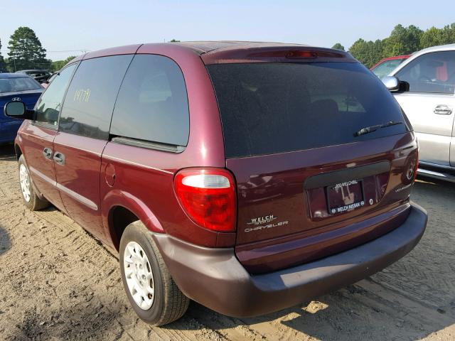 1C8GJ25B72B676680 - 2002 CHRYSLER VOYAGER BURGUNDY photo 3