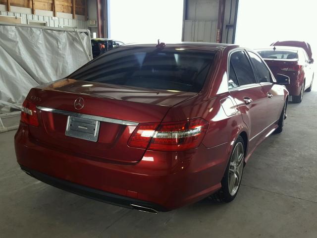 WDDHF5KB0CA583378 - 2012 MERCEDES-BENZ E 350 RED photo 4