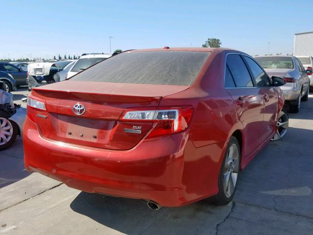 4T1BF1FK1CU633296 - 2012 TOYOTA CAMRY BASE RED photo 4