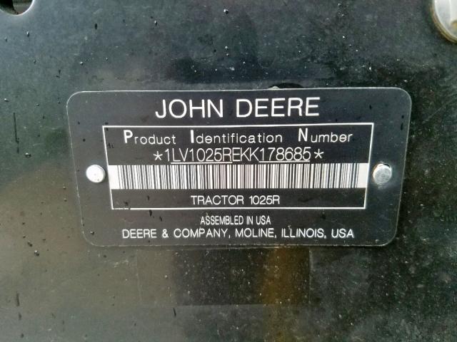 1LV1025REKK178685 - 2019 JOHN DEERE 260B GREEN photo 10