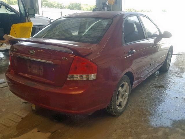 KNAFE121185535549 - 2008 KIA SPECTRA EX MAROON photo 4