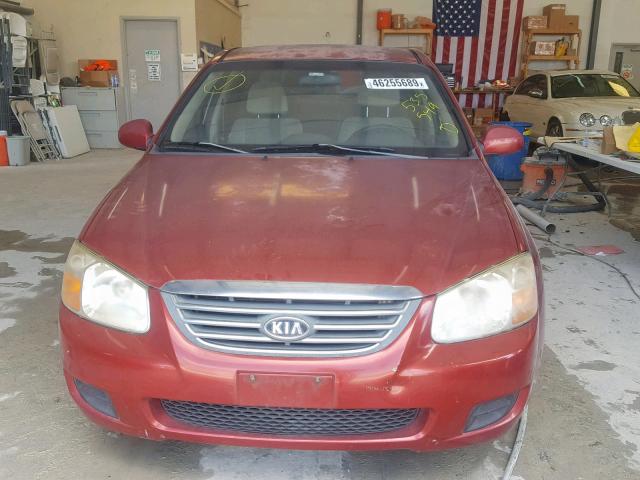 KNAFE121185535549 - 2008 KIA SPECTRA EX MAROON photo 9