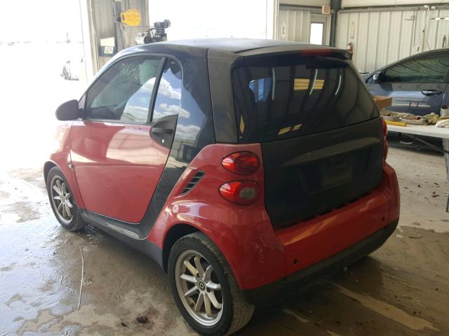 WMEEJ31X39K295095 - 2009 SMART FORTWO PUR RED photo 3
