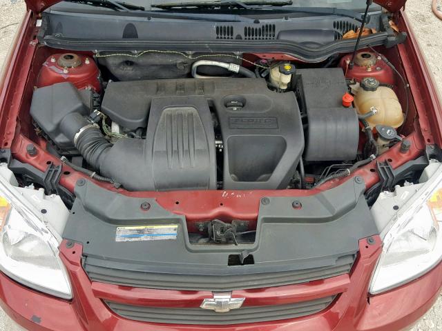 1G1AL15F477114298 - 2007 CHEVROLET COBALT LT RED photo 7