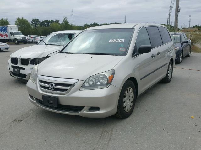 5FNRL38297B107002 - 2007 HONDA ODYSSEY LX SILVER photo 2