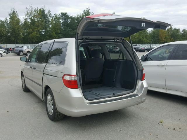 5FNRL38297B107002 - 2007 HONDA ODYSSEY LX SILVER photo 3