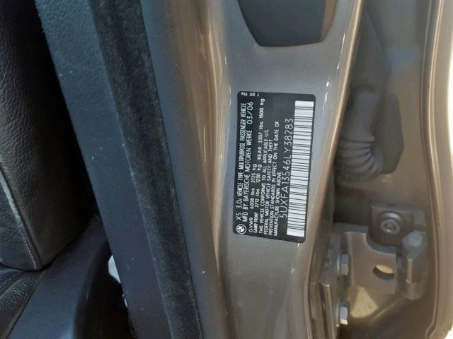 5UXFA13546LY38283 - 2006 BMW X5 3.0I GRAY photo 10