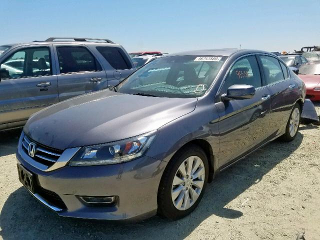 1HGCR3F81DA005453 - 2013 HONDA ACCORD EXL GRAY photo 2