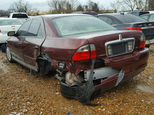 1LNHM86SX4Y673170 - 2004 LINCOLN LS MAROON photo 3