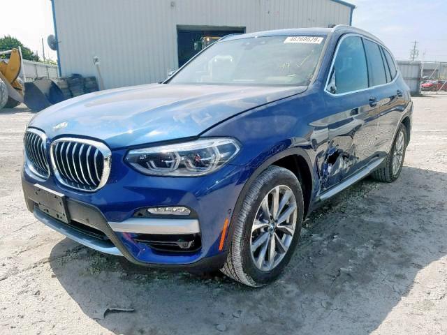 5UXTR9C55KLD96010 - 2019 BMW X3 XDRIVE3 BLUE photo 2