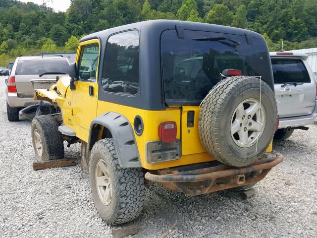 1J4FA39S64P782941 - 2004 JEEP WRANGLER X YELLOW photo 3