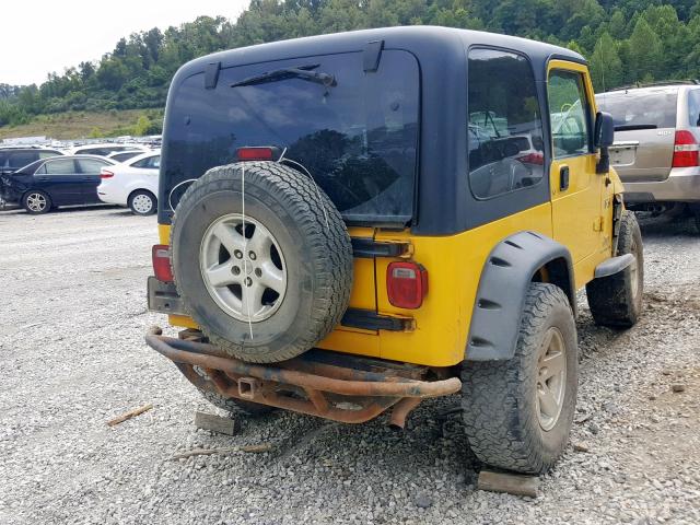 1J4FA39S64P782941 - 2004 JEEP WRANGLER X YELLOW photo 4