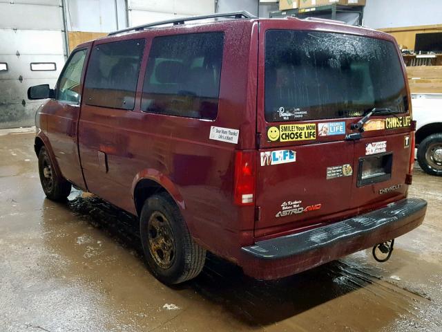 1GNEL19XX4B126208 - 2004 CHEVROLET ASTRO MAROON photo 3