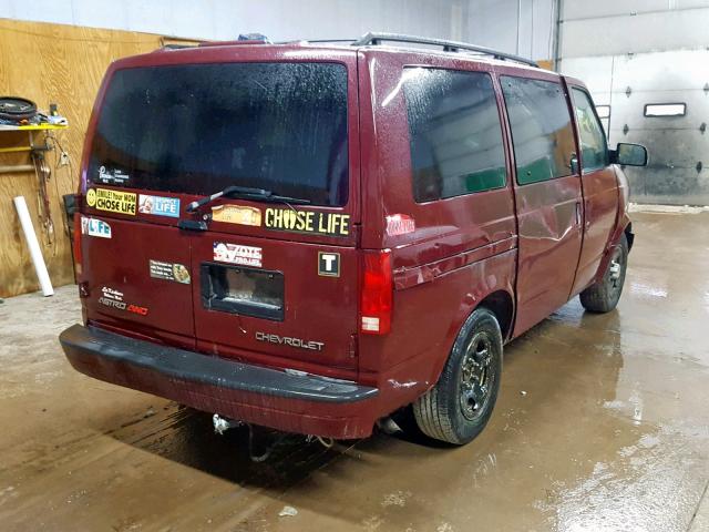 1GNEL19XX4B126208 - 2004 CHEVROLET ASTRO MAROON photo 4