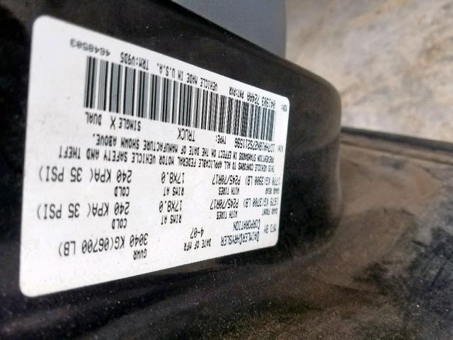 1D7HA18N27S211596 - 2007 DODGE RAM 1500 S BLACK photo 10