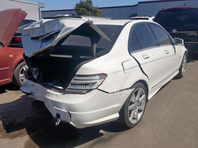 WDDGF4HB2CA636711 - 2012 MERCEDES-BENZ C 250 WHITE photo 4