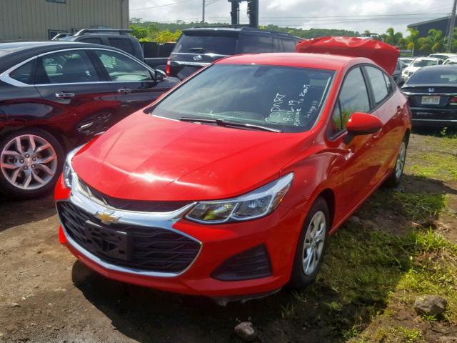 1G1BJ5SM8K7103818 - 2019 CHEVROLET CRUZE RED photo 2