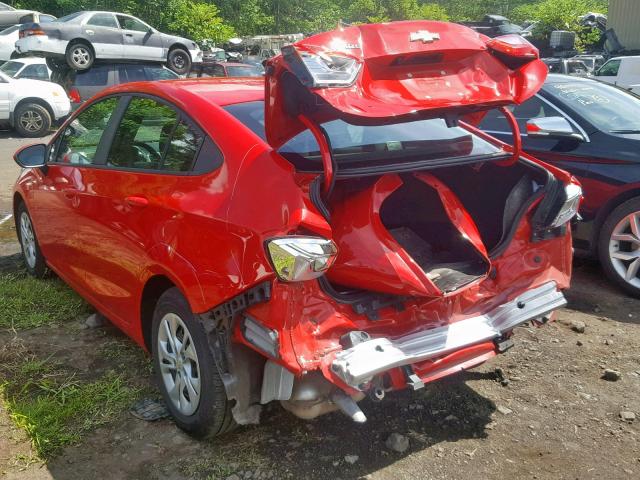 1G1BJ5SM8K7103818 - 2019 CHEVROLET CRUZE RED photo 3