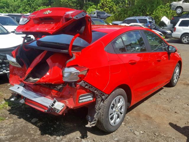 1G1BJ5SM8K7103818 - 2019 CHEVROLET CRUZE RED photo 4