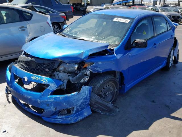 1NXBU40E59Z102962 - 2009 TOYOTA COROLLA BA BLUE photo 2