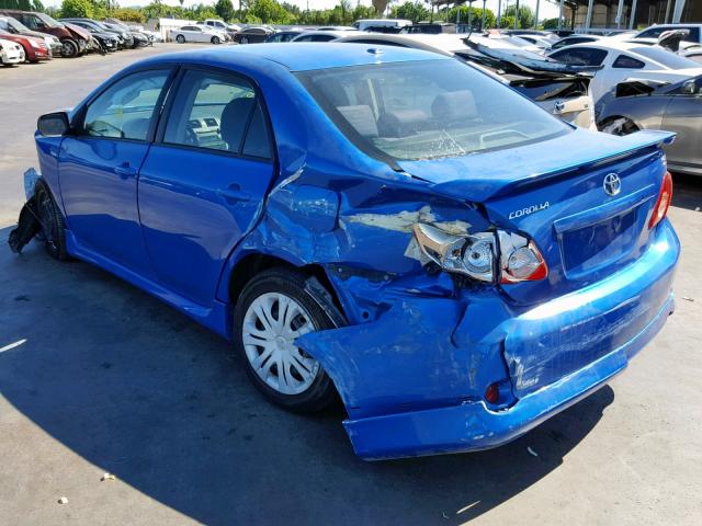 1NXBU40E59Z102962 - 2009 TOYOTA COROLLA BA BLUE photo 3