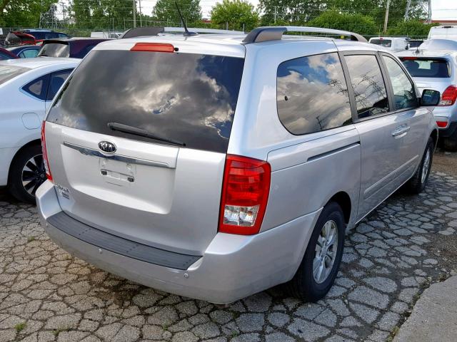 KNDMG4C70C6446826 - 2012 KIA SEDONA LX SILVER photo 4