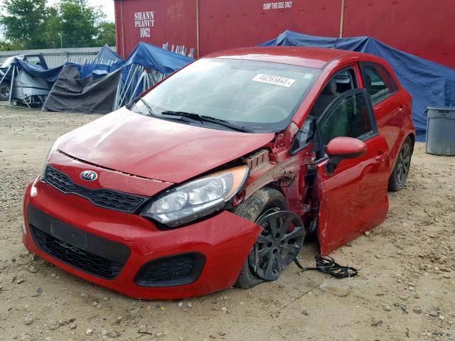 KNADM5A37E6347371 - 2014 KIA RIO LX RED photo 2