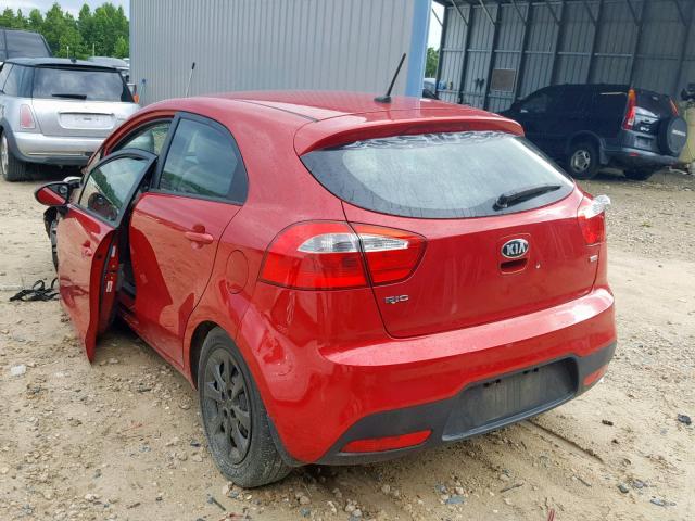 KNADM5A37E6347371 - 2014 KIA RIO LX RED photo 3