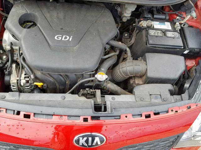 KNADM5A37E6347371 - 2014 KIA RIO LX RED photo 7