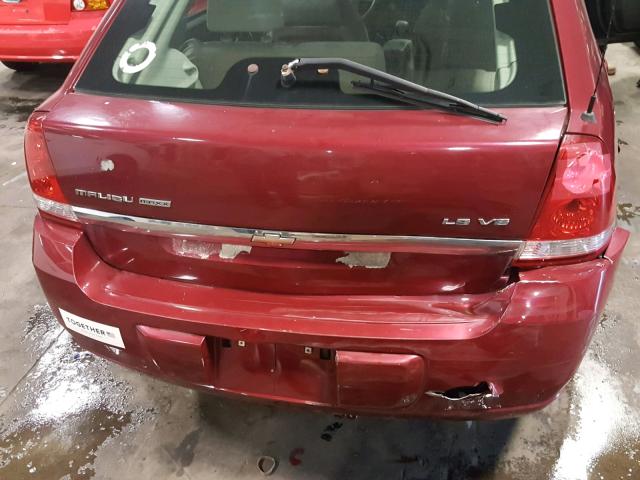 1G1ZT62845F216080 - 2005 CHEVROLET MALIBU MAX მუქწითელი ფოტო 9