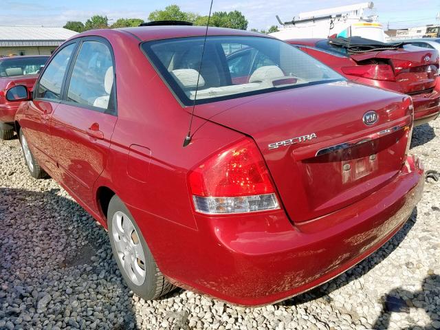 KNAFE121485519376 - 2008 KIA SPECTRA EX RED photo 3