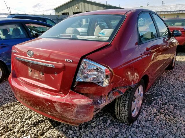 KNAFE121485519376 - 2008 KIA SPECTRA EX RED photo 4