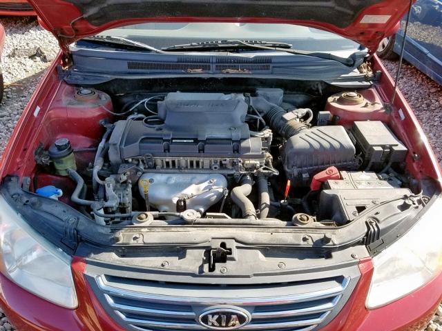 KNAFE121485519376 - 2008 KIA SPECTRA EX RED photo 7