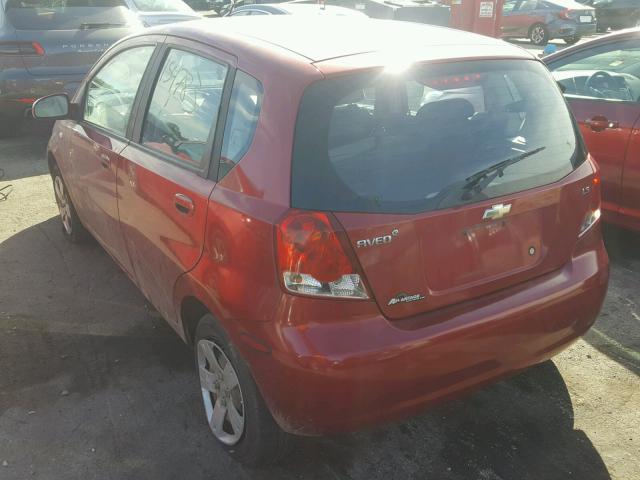 KL1TD66697B713128 - 2007 CHEVROLET AVEO BASE 红色 照片 3