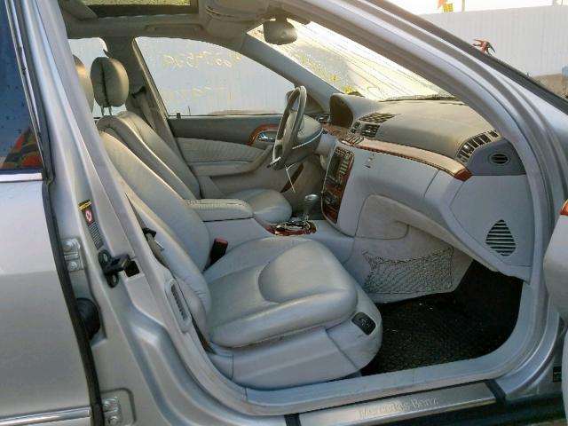WDBNG70J61A160543 - 2001 MERCEDES-BENZ S 430 SILVER photo 5