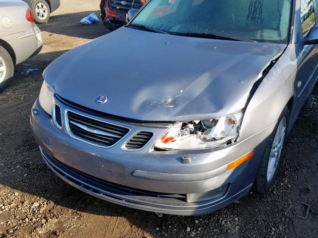 YS3FD49Y471017461 - 2007 SAAB 9-3 2.0T GRAY photo 9