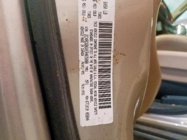 2C4RDGBG0ER465888 - 2014 DODGE GRAND CARA TAN photo 10