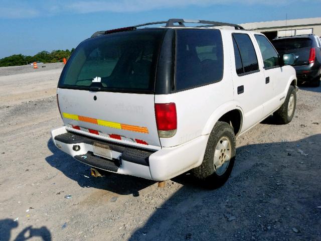 1GNDT13W21K225841 - 2001 CHEVROLET BLAZER WHITE photo 4