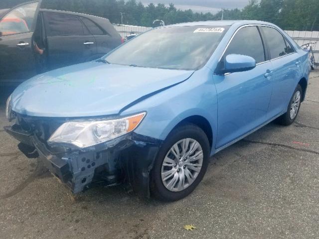 4T4BF1FK9ER356485 - 2014 TOYOTA CAMRY L BLUE photo 2