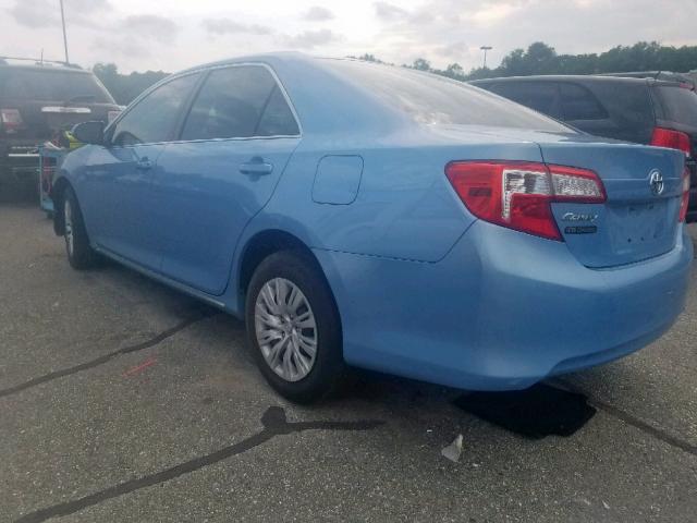 4T4BF1FK9ER356485 - 2014 TOYOTA CAMRY L BLUE photo 3