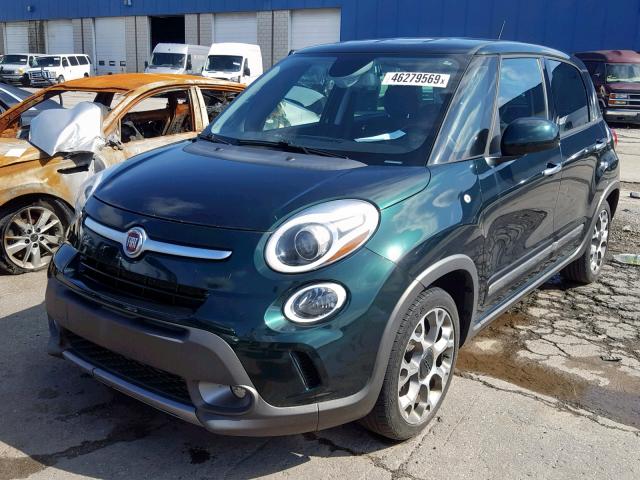 ZFBCFADH1EZ008065 - 2014 FIAT 500L TREKK GREEN photo 2