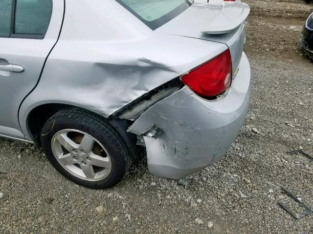 1G1AL55F377115918 - 2007 CHEVROLET COBALT LT SILVER photo 9