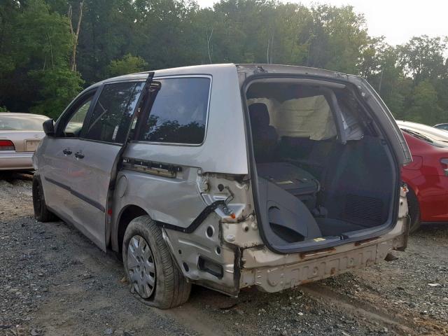 5FNRL38217B009890 - 2007 HONDA ODYSSEY LX SILVER photo 3