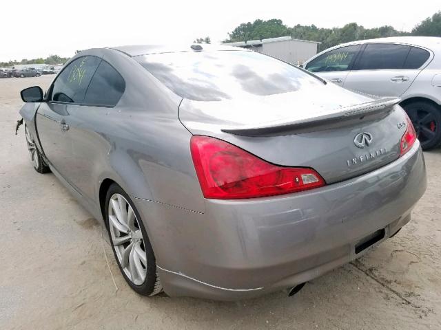 JNKCV64E88M101457 - 2008 INFINITI G37 BASE GRAY photo 3